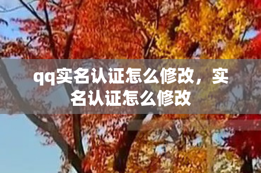 qq实名认证怎么修改，实名认证怎么修改