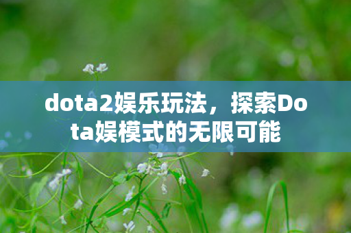 dota2娱乐玩法，探索Dota娱模式的无限可能