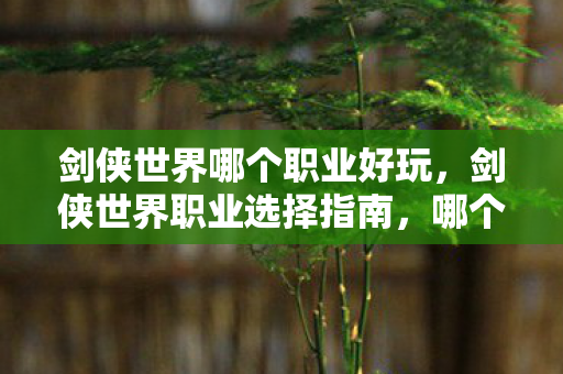 剑侠世界哪个职业好玩，剑侠世界职业选择指南，哪个职业最适合你？