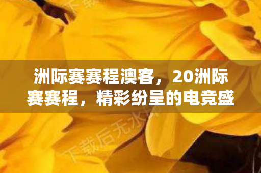 洲际赛赛程澳客，20洲际赛赛程，精彩纷呈的电竞盛宴
