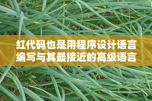 红代码也是用程序设计语言编写与其最接近的高级语言是，红代码2，探索游戏世界的另类选择
