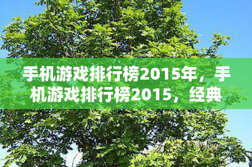 手机游戏排行榜2015年，手机游戏排行榜2015，经典与创新的碰撞