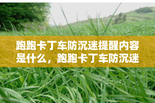 跑跑卡丁车防沉迷提醒内容是什么，跑跑卡丁车防沉迷，守护快乐，拒绝沉迷