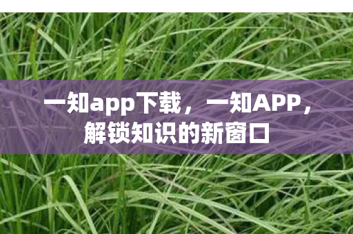 一知app下载，一知APP，解锁知识的新窗口