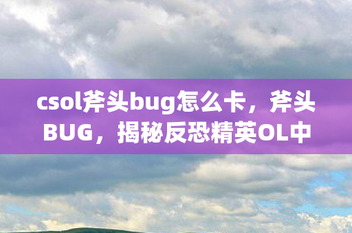 csol斧头bug怎么卡，斧头BUG，揭秘反恐精英OL中的神秘漏洞