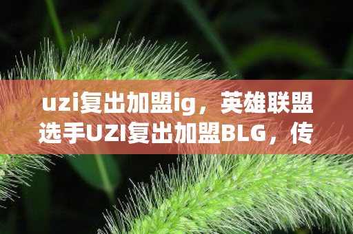 uzi复出加盟ig，英雄联盟选手UZI复出加盟BLG，传奇归来，再战江湖