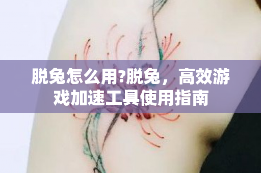 脱兔怎么用?脱兔，高效游戏加速工具使用指南