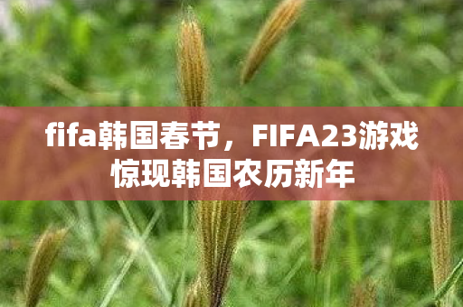 fifa韩国春节,FIFA23游戏惊现韩国农历新年 fifa韩国春节,FIFA23游戏惊现韩国农历新年