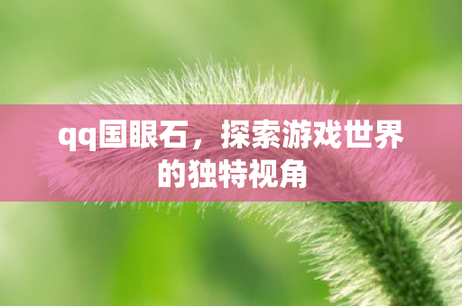 qq国眼石，探索游戏世界的独特视角