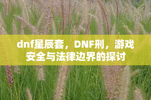 dnf星辰套，DNF刑，游戏安全与法律边界的探讨
