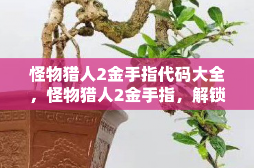 怪物猎人2金手指代码大全，怪物猎人2金手指，解锁无限可能的冒险之旅