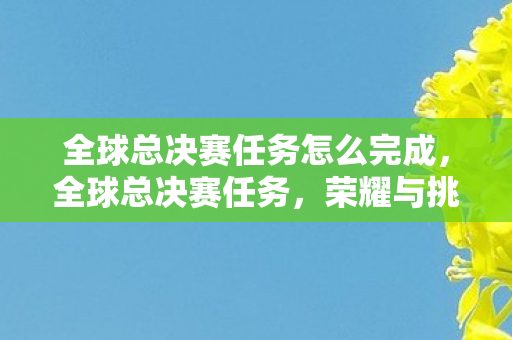 全球总决赛任务怎么完成,全球总决赛任务,荣耀与挑战的巅峰对决 全球总决赛任务怎么完成,全球总决赛任务,荣耀与挑战的巅峰对决