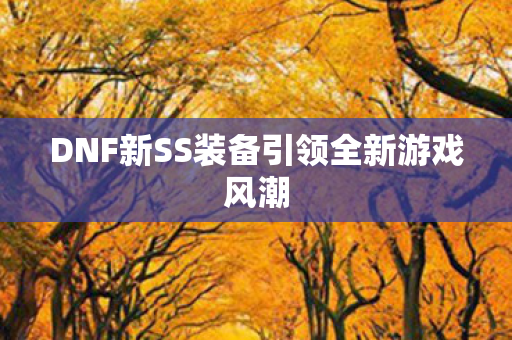 DNF新SS装备引领全新游戏风潮