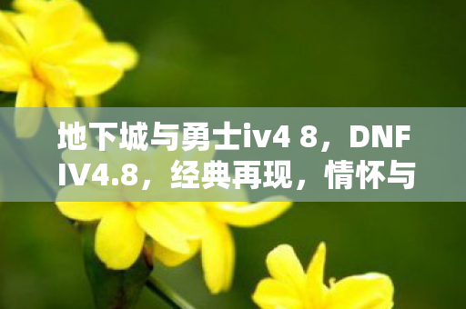 地下城与勇士iv4 8,DNF IV4.8,经典再现,情怀与创新的完美融合 地下城与勇士iv4 8,DNF IV4.8,经典再现,情怀与创新的完美融合
