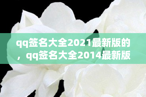 qq签名大全2021最新版的，qq签名大全2014最新版的
