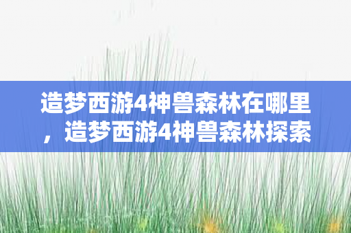 造梦西游4神兽森林在哪里,造梦西游4神兽森林探索指南 造梦西游4神兽森林在哪里,造梦西游4神兽森林探索指南