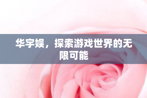 华宇娱，探索游戏世界的无限可能