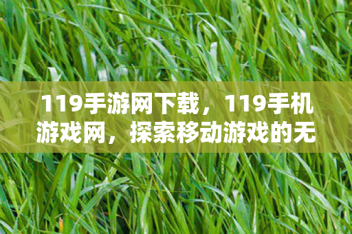 119手游网下载，119手机游戏网，探索移动游戏的无限可能
