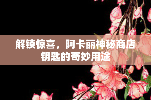 解锁惊喜，阿卡丽神秘商店钥匙的奇妙用途