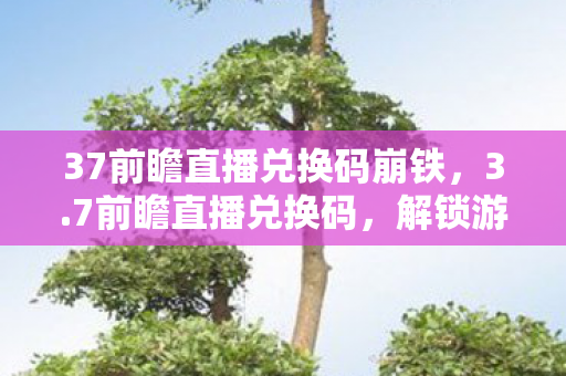 37前瞻直播兑换码崩铁，3.7前瞻直播兑换码，解锁游戏新世界的钥匙