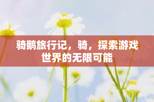 骑鹅旅行记，骑，探索游戏世界的无限可能
