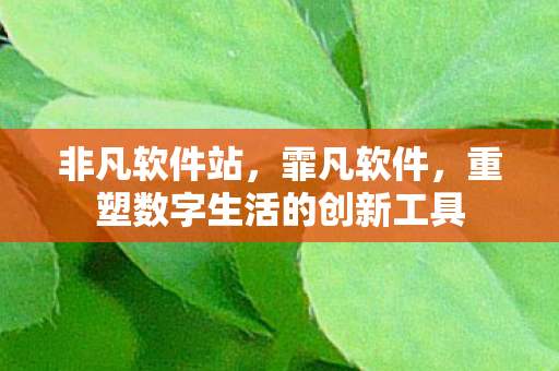非凡软件站，霏凡软件，重塑数字生活的创新工具
