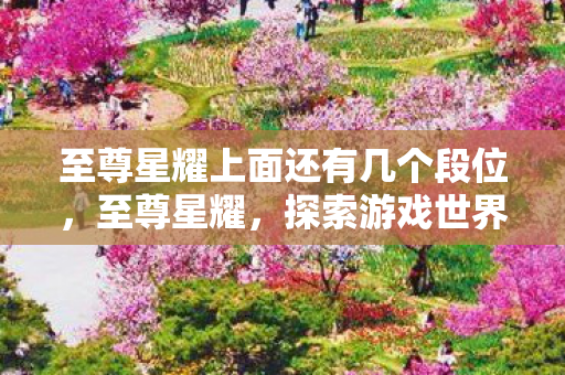 至尊星耀上面还有几个段位，至尊星耀，探索游戏世界的无限可能