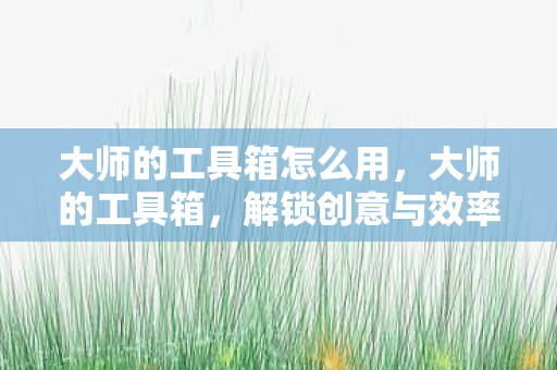 大师的工具箱怎么用，大师的工具箱，解锁创意与效率的神秘钥匙