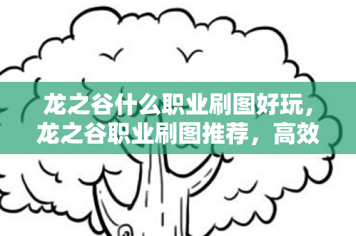 龙之谷什么职业刷图好玩，龙之谷职业刷图推荐，高效与乐趣并存的选择