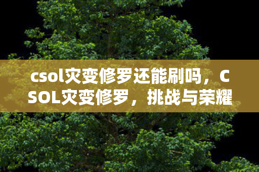 csol灾变修罗还能刷吗，CSOL灾变修罗，挑战与荣耀的交织