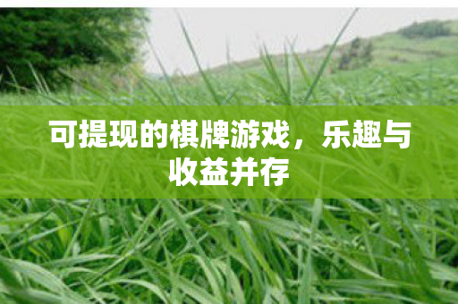 可提现的棋牌游戏，乐趣与收益并存