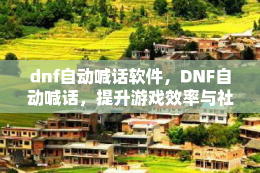 dnf自动喊话软件，DNF自动喊话，提升游戏效率与社交互动的利器