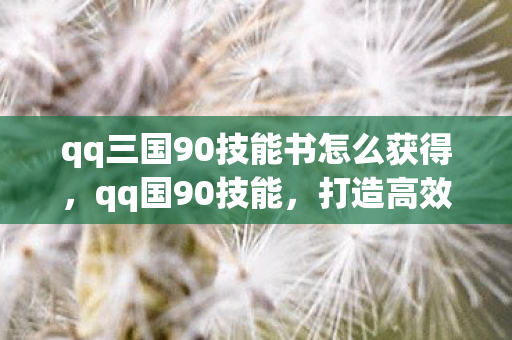 qq三国90技能书怎么获得，qq国90技能，打造高效战斗力的关键