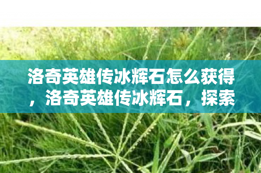 洛奇英雄传冰辉石怎么获得，洛奇英雄传冰辉石，探索游戏中的神秘宝石