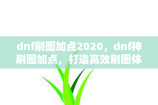dnf刷图加点2020，dnf神刷图加点，打造高效刷图体验
