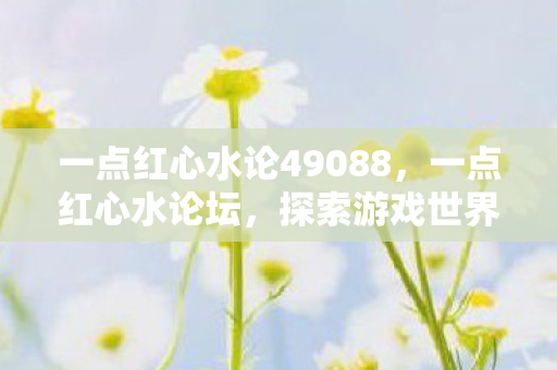 一点红心水论49088，一点红心水论坛，探索游戏世界的另类选择