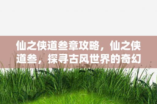 仙之侠道叁章攻略,仙之侠道叁,探寻古风世界的奇幻之旅 仙之侠道叁章攻略,仙之侠道叁,探寻古风世界的奇幻之旅