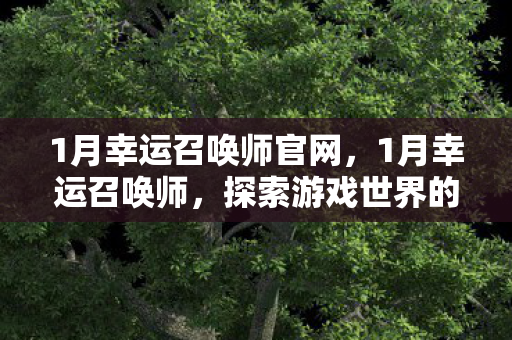 1月幸运召唤师官网，1月幸运召唤师，探索游戏世界的无限可能