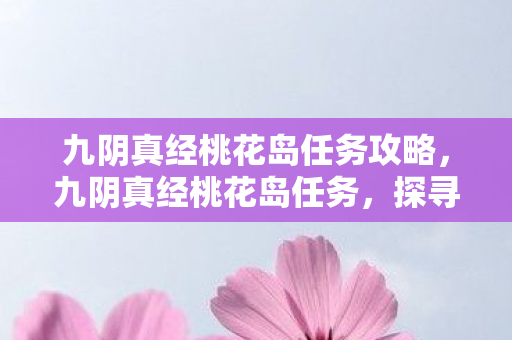 九阴真经桃花岛任务攻略，九阴真经桃花岛任务，探寻江湖中的神秘岛屿