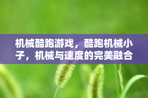 机械酷跑游戏，酷跑机械小子，机械与速度的完美融合