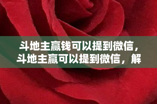 斗地主赢钱可以提到微信，斗地主赢可以提到微信，解锁赢牌新姿势，微信助力赢牌攻略