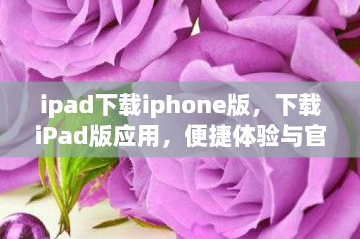ipad下载iphone版，下载iPad版应用，便捷体验与官方渠道的平衡