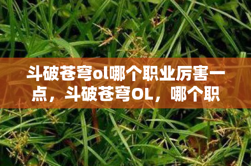 斗破苍穹ol哪个职业厉害一点，斗破苍穹OL，哪个职业最厉害？