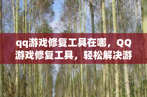 qq游戏修复工具在哪，QQ游戏修复工具，轻松解决游戏问题的利器