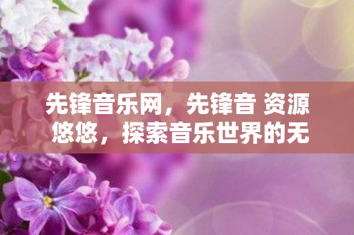 先锋音乐网，先锋音 资源 悠悠，探索音乐世界的无限可能