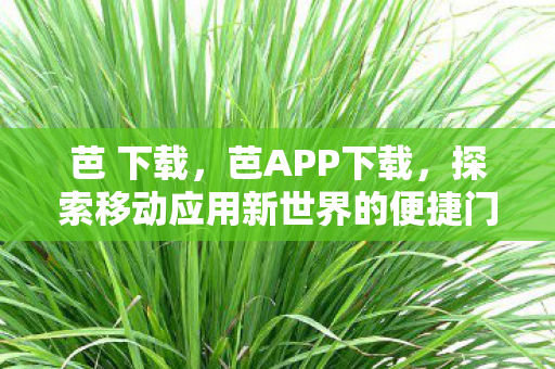 芭 下载，芭APP下载，探索移动应用新世界的便捷门户