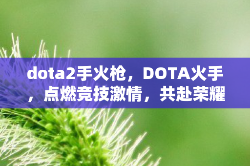 dota2手火枪，DOTA火手，点燃竞技激情，共赴荣耀战场