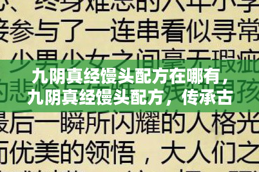 九阴真经馒头配方在哪有，九阴真经馒头配方，传承古法，匠心独运