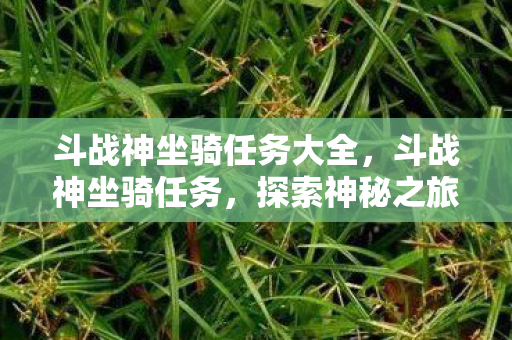 斗战神坐骑任务大全，斗战神坐骑任务，探索神秘之旅的必备指南