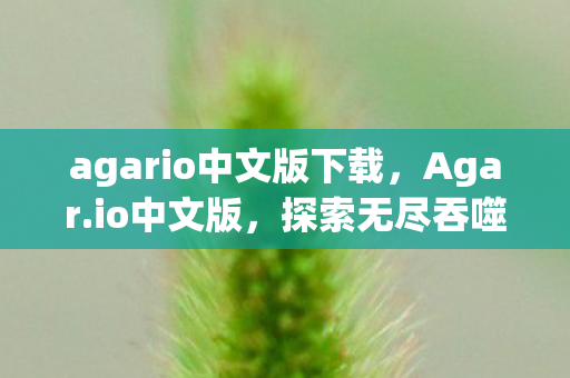 agario中文版下载，Agar.io中文版，探索无尽吞噬的奇妙世界